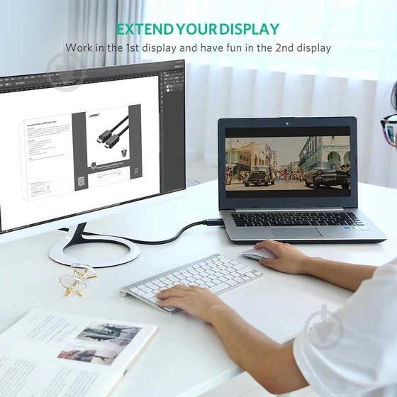 Кабель UGREEN 4K UHD DP to HDMI 2 м black (10202) - фото 6