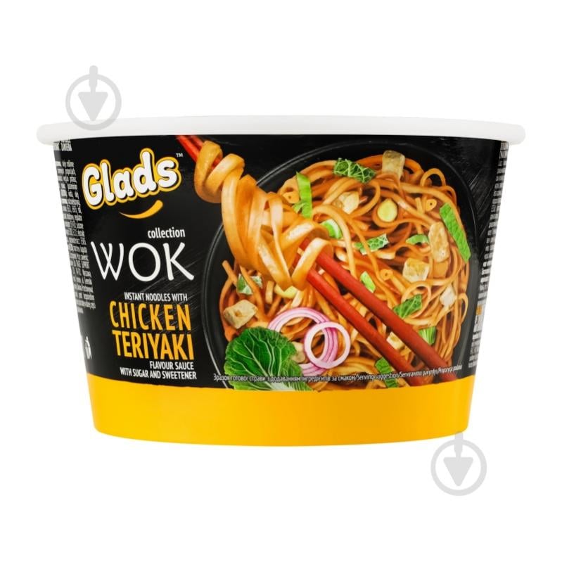 Локшина Glads з соусом Chicken teriyaki Wok Glads 95 г - фото 1