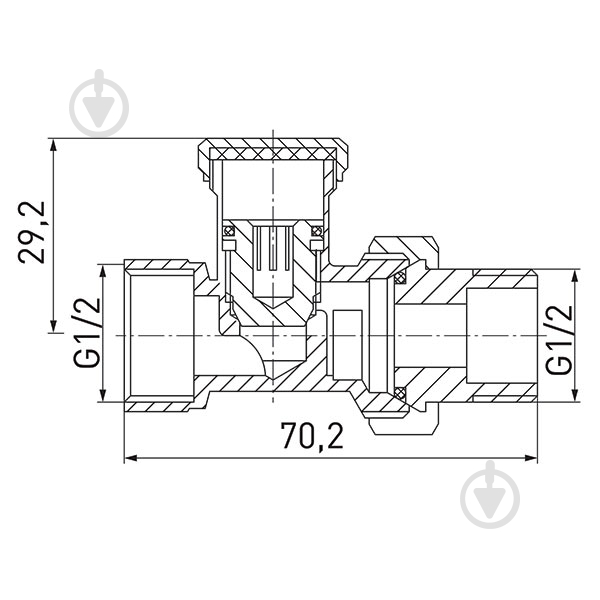 Кран радиаторный Ferro прямой запорный хром нр1/2”-вр1/2” ZP2Y - фото 2