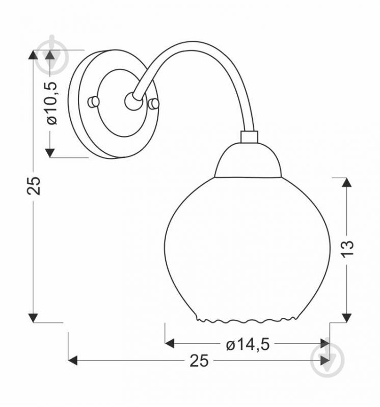 Бра Candellux Baida 1x60 Вт E27 белый/никель 21-16317 - фото 5