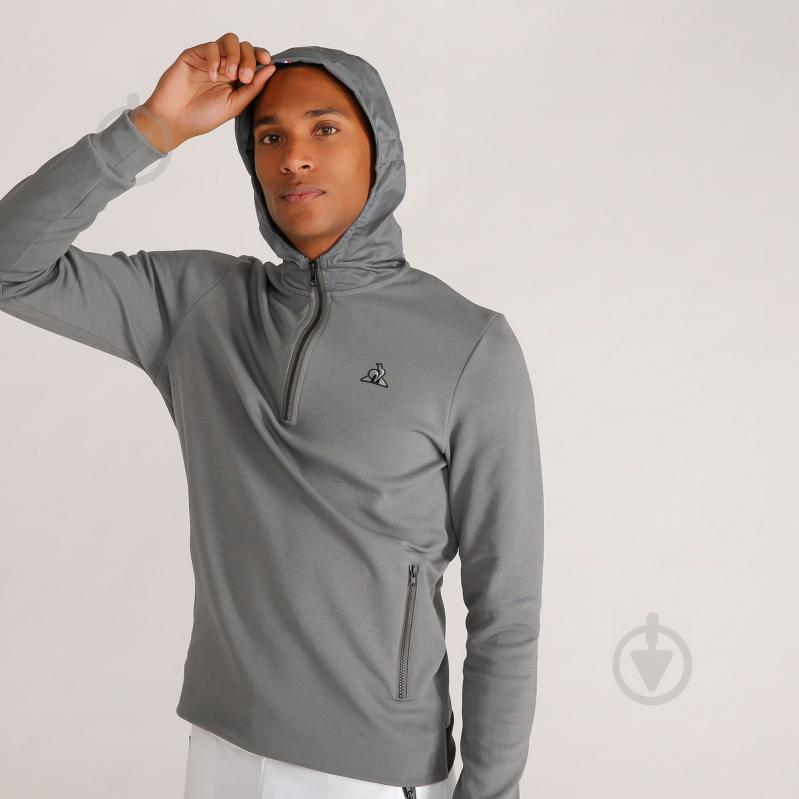 Джемпер Le Coq Sportif TECH HOODY 1/2 ZIP N°1 M 1910437-LCS р. S серый - фото 3