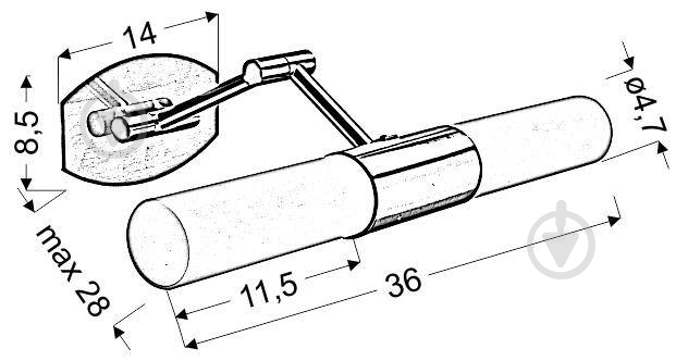 Підсвітка для дзеркал Candellux JADET 40 Вт E14 IP 20 хромбілий 22-27859 - фото 2