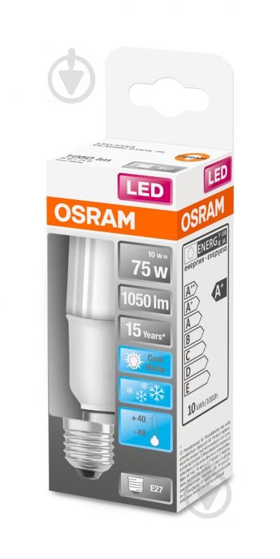 Лампа світлодіодна Osram 10 Вт матова E27 220 В 4000 К LEDSTICK E27 10W - фото 2