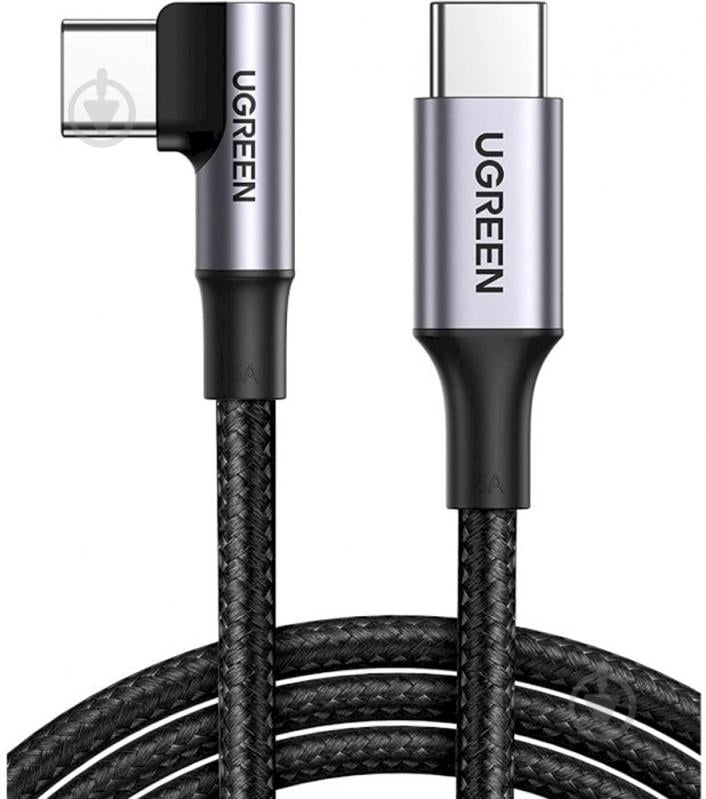 Кабель UGREEN USB 2.0 Type-C M-M (20V/5A) (100W) Braided with Aluminium Shell US334 2 м черный (70645) - фото 2