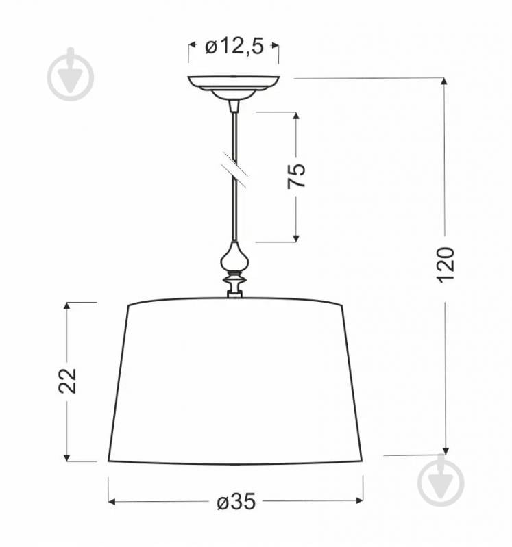 Люстра подвесная Candellux PRIMA 1x60 Вт E27 серебро 31-03690 - фото 2