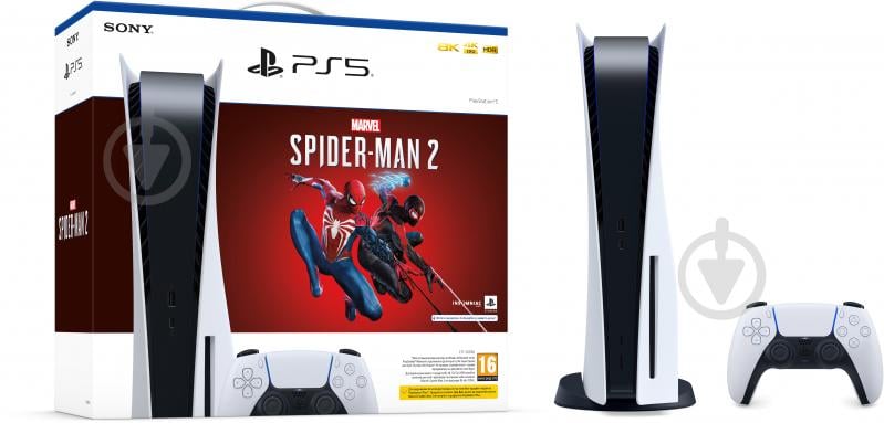 Ігрова консоль Sony PlayStation 5 Ultra HD Blu-ray Marvel's Spider-Man 2 (1007277) white - фото 2