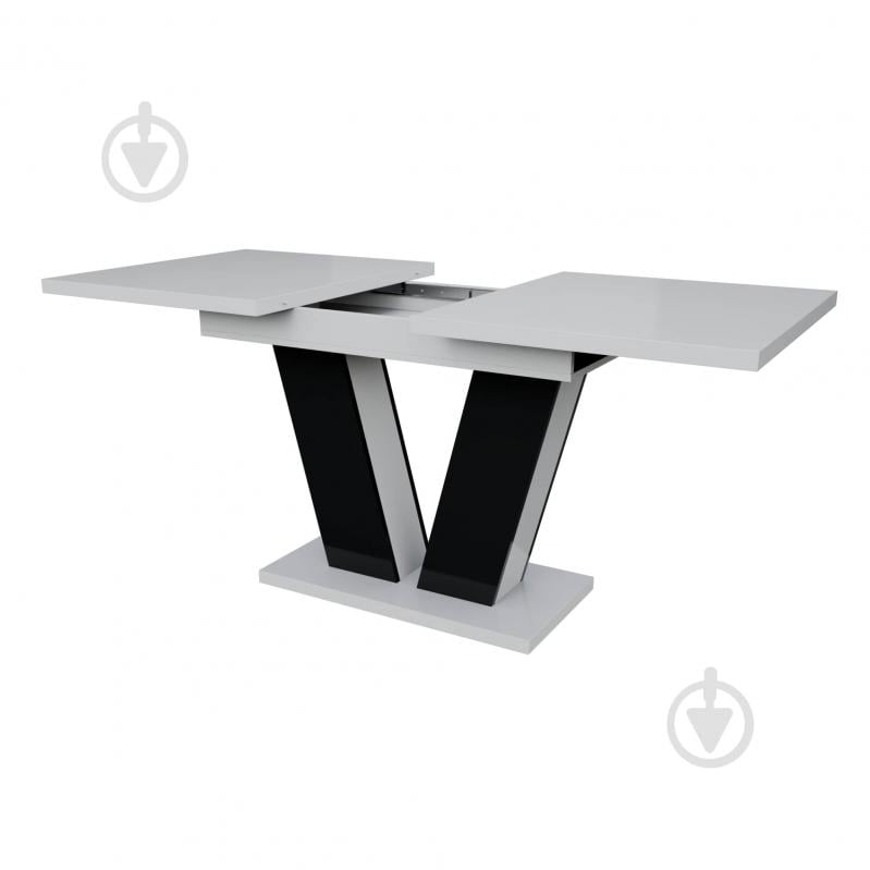 Стол обеденный KS Wood Рой 1400(1800)x800x750мм белый глянец/черный - фото 2 Стол обеденный KS Wood Рой 1400(1800)x800x750мм белый глянец/черный - фото 2