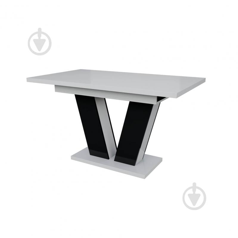 Стол обеденный KS Wood Рой 1400(1800)x800x750мм белый глянец/черный - фото 3 Стол обеденный KS Wood Рой 1400(1800)x800x750мм белый глянец/черный - фото 3