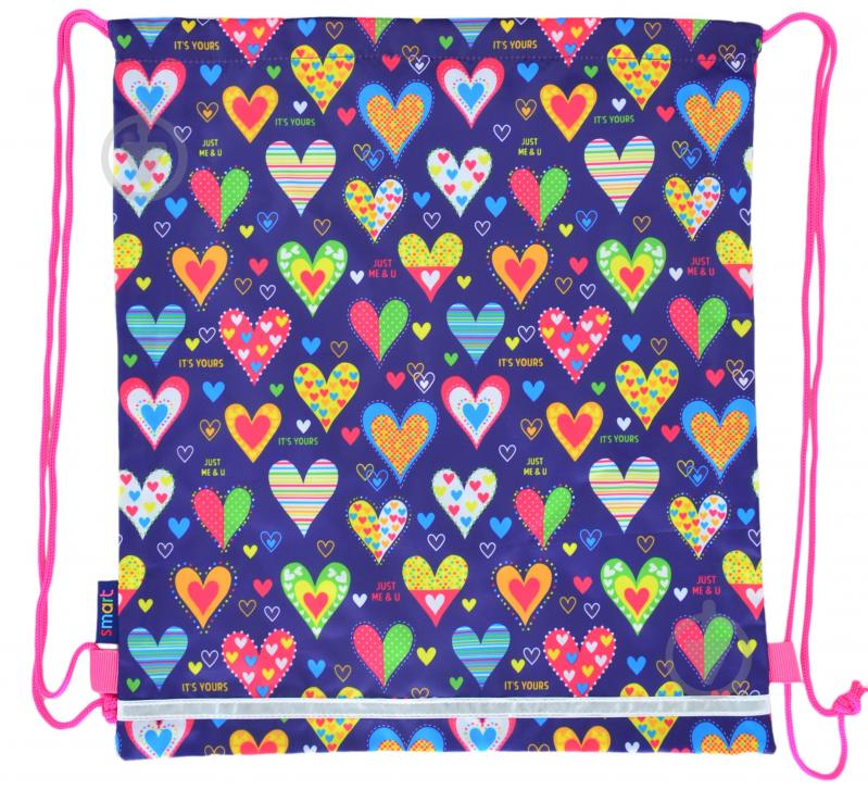 Сумка-мешок Smart SB-01 Hearts 40x35 см карамельное яблоко (555218) - фото 1