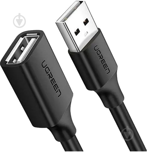 Кабель UGREEN US103 USB-A to USB-A Nickel Plating Extension Cable 3 м black (10317) - фото 1