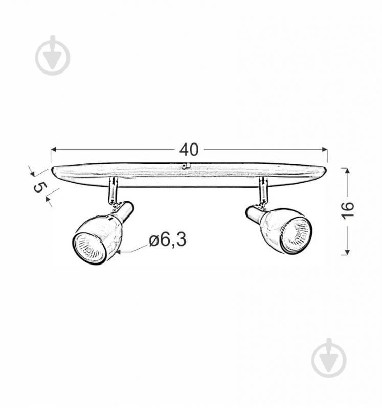 Спот Candellux CROSS 2x50 Вт GU10 медь/черный 92-32775 - фото 3