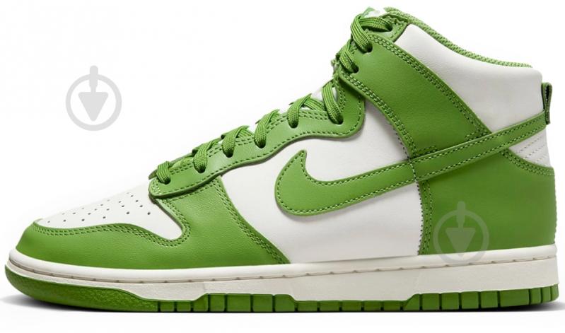 Кроссовки женские демисезонные Nike DUNK HIGH DD1869-300 р.39 белые с зеленым - фото 1 Кроссовки женские демисезонные Nike DUNK HIGH DD1869-300 р.39 белые с зеленым - фото 1