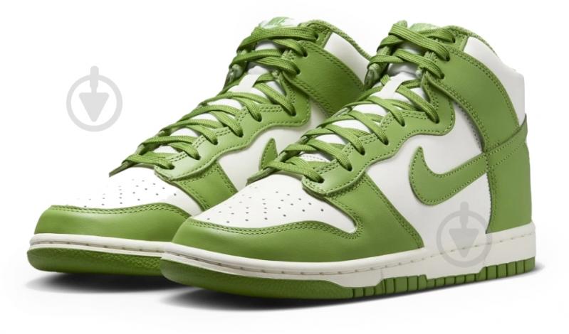 Кроссовки женские демисезонные Nike DUNK HIGH DD1869-300 р.39 белые с зеленым - фото 3 Кроссовки женские демисезонные Nike DUNK HIGH DD1869-300 р.39 белые с зеленым - фото 3