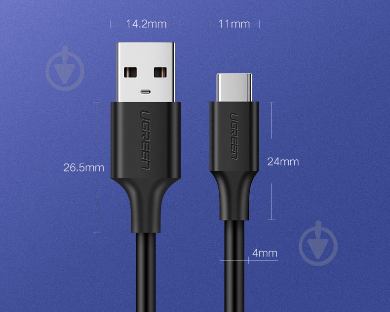 Кабель UGREEN US287 USB - Type-C Cable 1,5 м black (60117) - фото 4