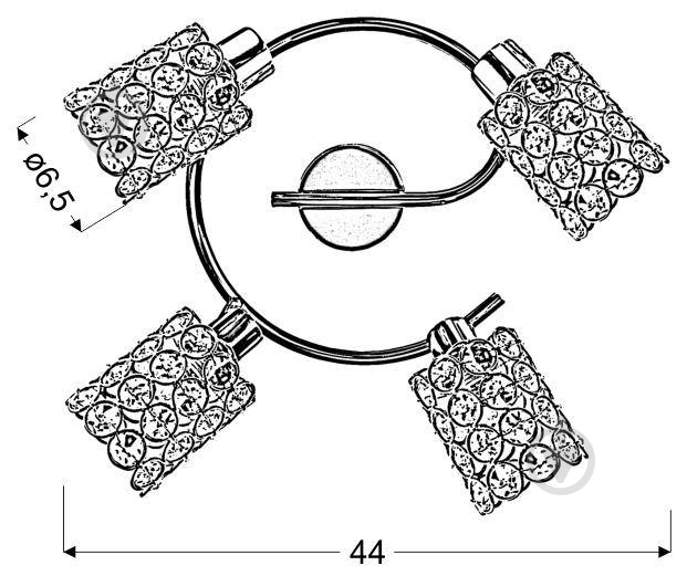 Светильник потолочный Candellux YORK 4x40 Вт G9 прозрачный/прозрачный 98-07230 - фото 2