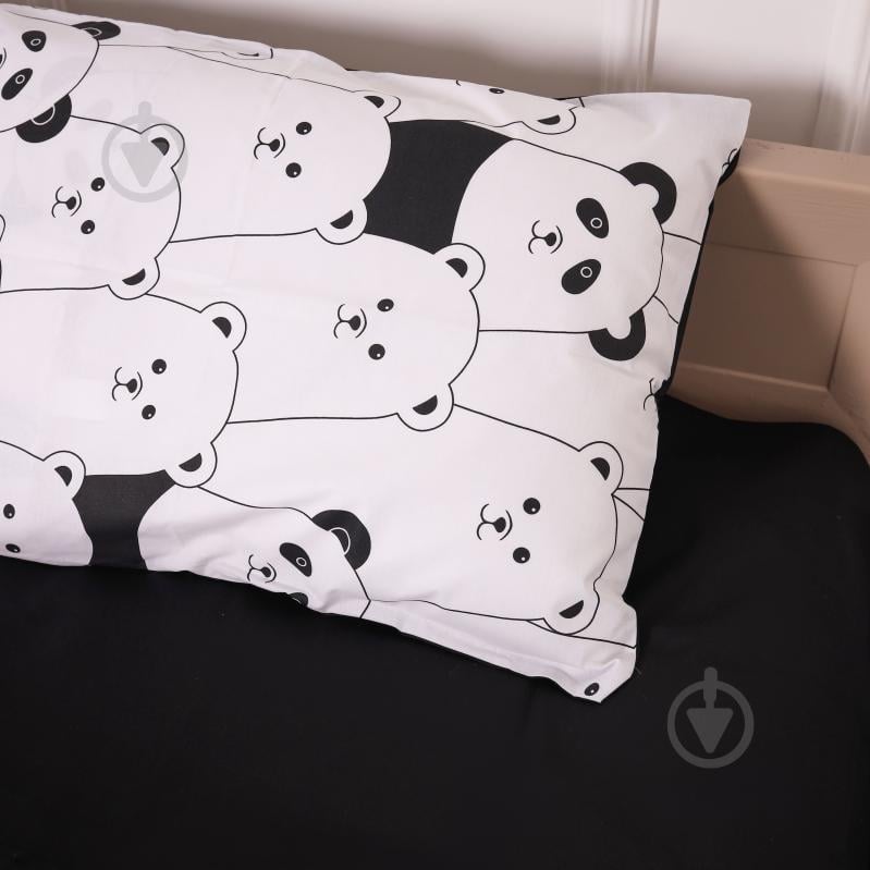 Простынь Бязь 17-4849 White bear 150x220 см черный с белым MirSon - фото 3