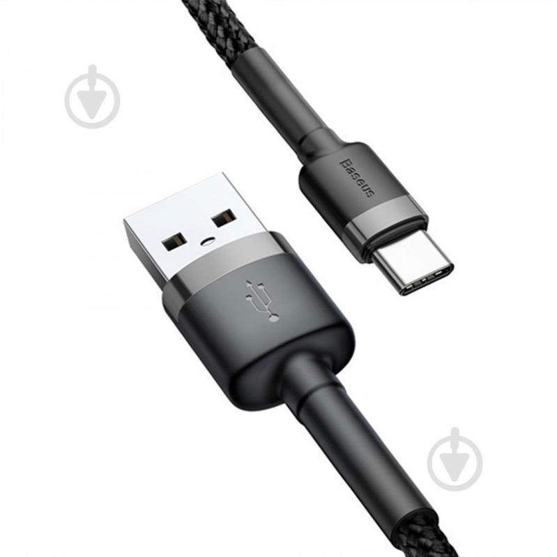 Кабель BASEUS CATKLF USB3.1 AM-Type-C M 3.0A Gray/Black 0,5 м (CATKLF-AG1) - фото 3