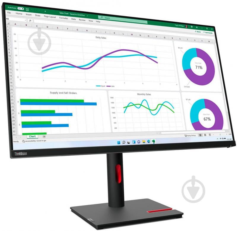 Монітор Lenovo ThinkVision T32h-30 31,5" (63D3GAT1UA) - фото 2
