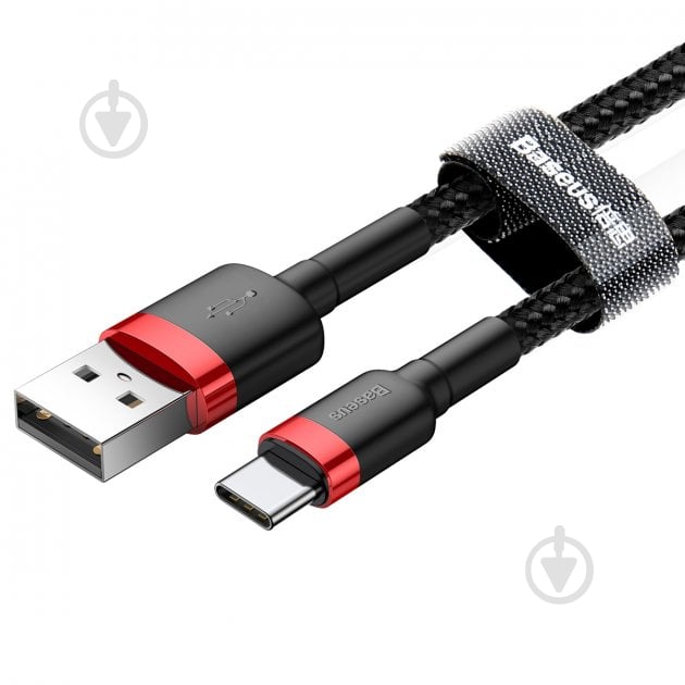 Кабель BASEUS Cafule USB 2.0 to Type-C 3A 0,50 м black (CATKLF-A91) - фото 3