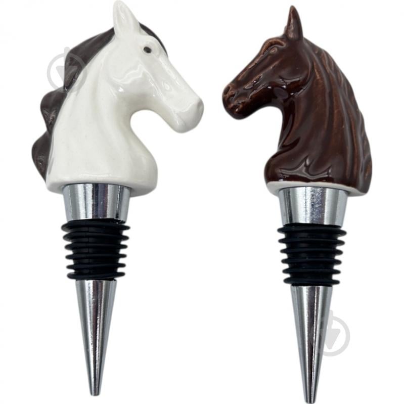 Корок для пляшки коник порцеляна (в асортименті) 11,5x3 см ZY24A303 - фото 1 Корок для пляшки коник порцеляна (в асортименті) 11,5x3 см ZY24A303 - фото 1