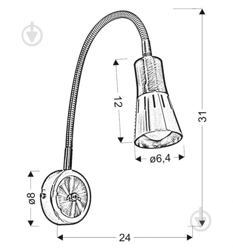 Бра Candellux ARENA 1x40 Вт E14 черный 91-81353 - фото 6