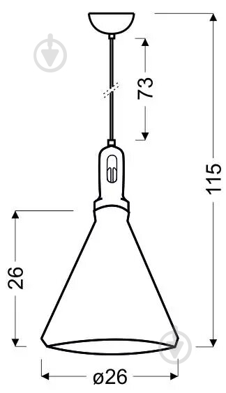 Світильник підвісний Candellux ROBINSON 1x60 Вт E27 білий/коричневий 31-37695 - фото 4