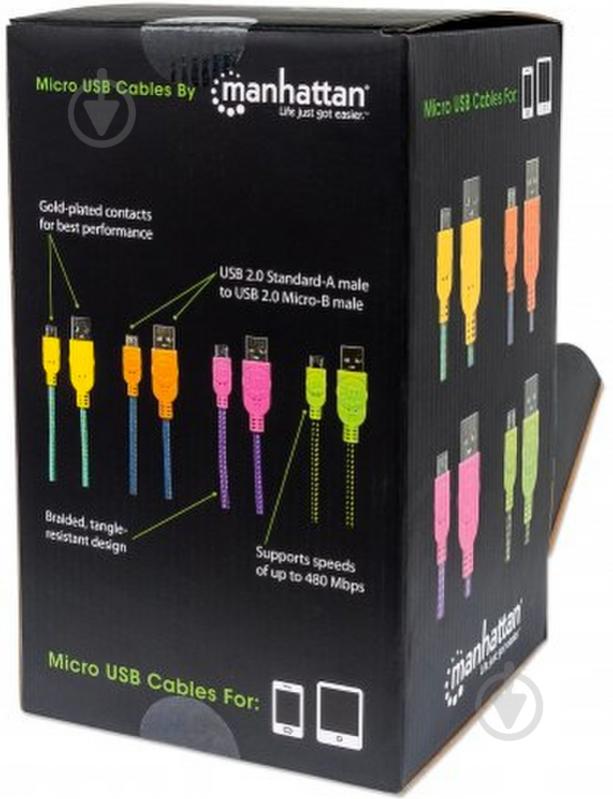 Кабель Intracom USB AM-micro BM Box (60 шт) 0,5 м multicolor (394178) - фото 2