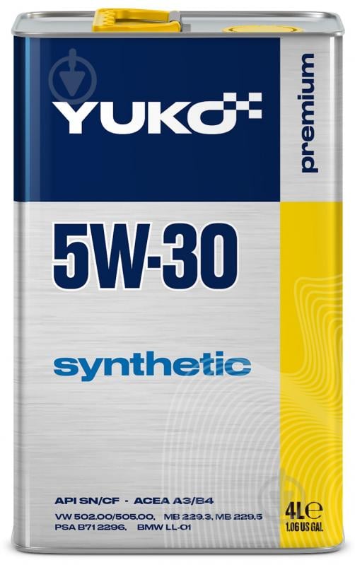 Моторне мастило YUKO SYNTHETIC 5W-30 4 л - фото 1