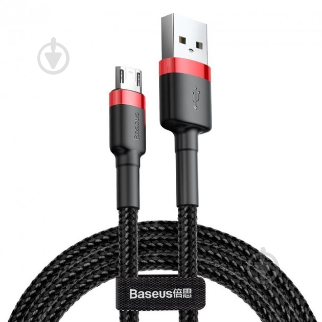 Кабель BASEUS Cafule USB-microUSB, 2.4A 0,50 м black (CAMKLF-A91) - фото 1 Кабель BASEUS Cafule USB-microUSB, 2.4A 0,50 м black (CAMKLF-A91) - фото 1