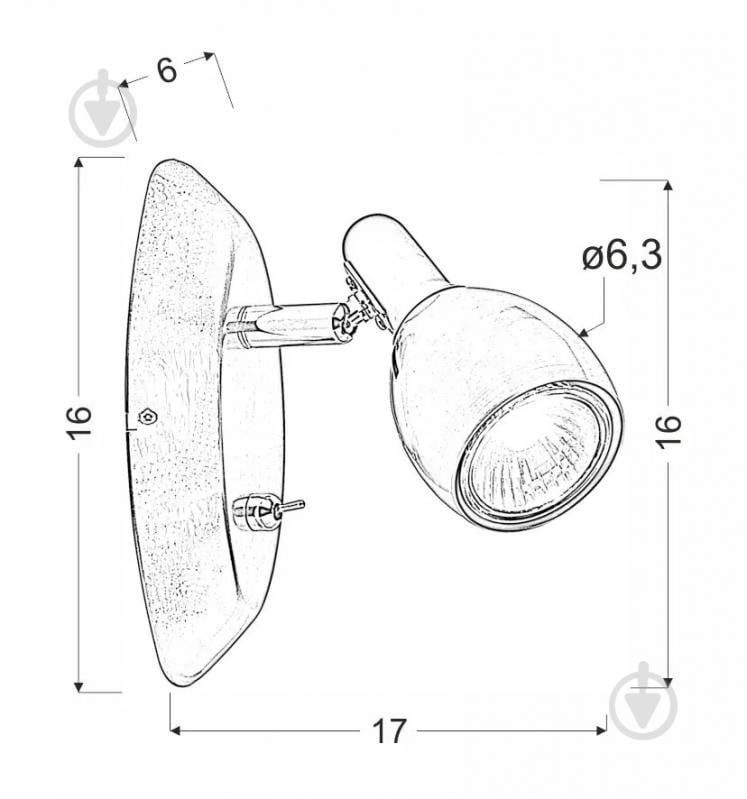 Спот Candellux CROSS 1x50 Вт GU10 медь/черный 91-32768 - фото 4