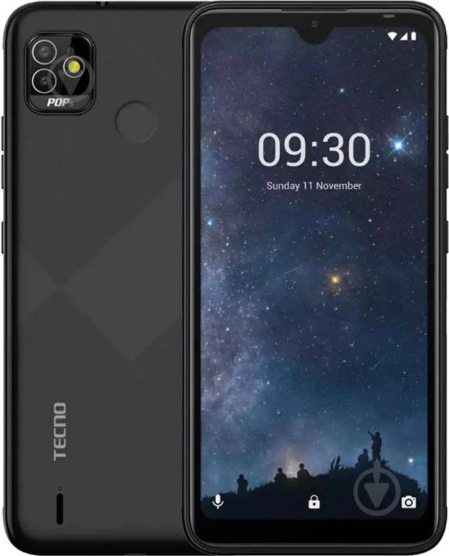 Смартфон Tecno POP 5 BD2d 2/32GB obsidian black (4895180775116) - фото 1