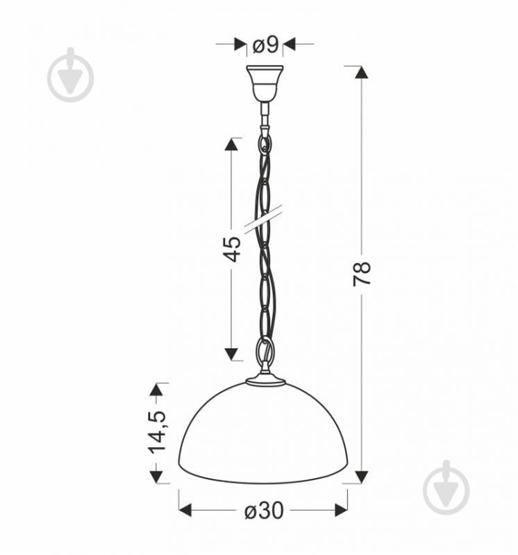 Люстра подвесная Candellux Trezza 1x60 Вт E27 бежевый/латунь 31-16300 - фото 5