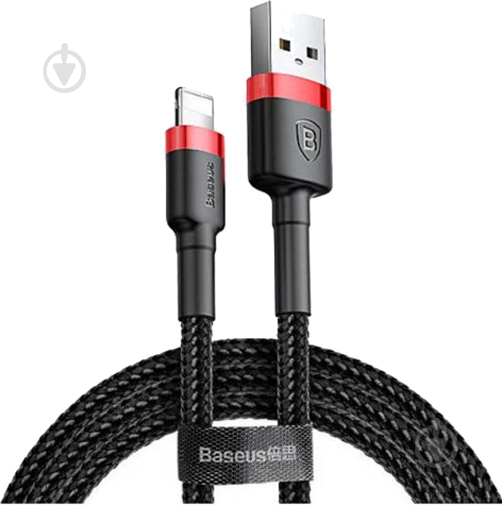 Кабель BASEUS USB AM-Lightning M 2.4A 0,5 м black/red (CALKLF-A19) - фото 2