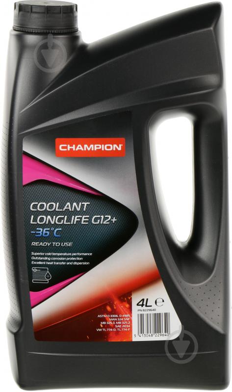 Антифриз Champion Coolant Longlife G-12+ -36°C 4 л - фото 1