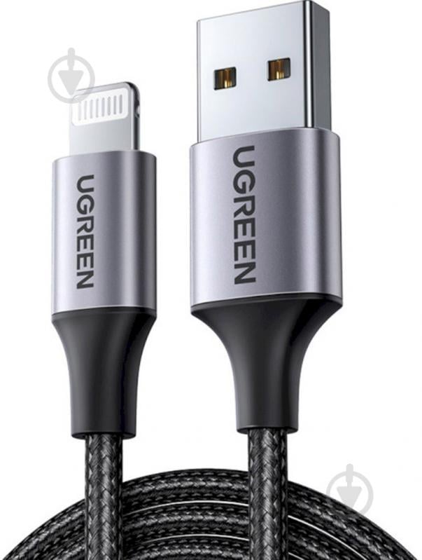 Кабель UGREEN USB AM-Lightning M 2.4A US199 1 м черный (60156) - фото 2 Кабель UGREEN USB AM-Lightning M 2.4A US199 1 м черный (60156) - фото 2
