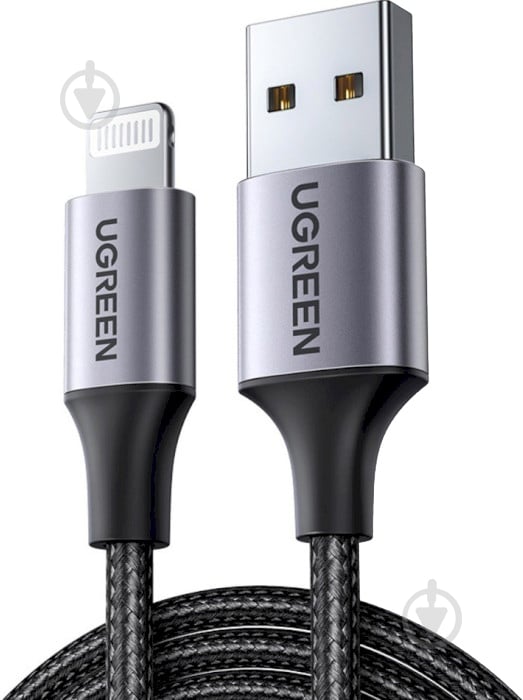 Кабель UGREEN USB AM-Lightning M 2.4A US199 2 м black (60158) - фото 2