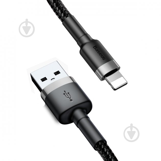 Кабель BASEUS Cafule USB 2.0 to Lightning 2A 3 м black (CALKLF-RG1) - фото 1