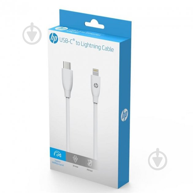 Кабель HP USB Type-C - Lightning DHC-MF102 PD3.0 1 м white (DHC-MF102-1M) - фото 2