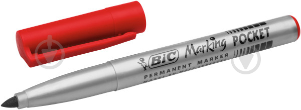 Маркер перманентний BIC Fine 1.1 мм червоний 8209002 - фото 1