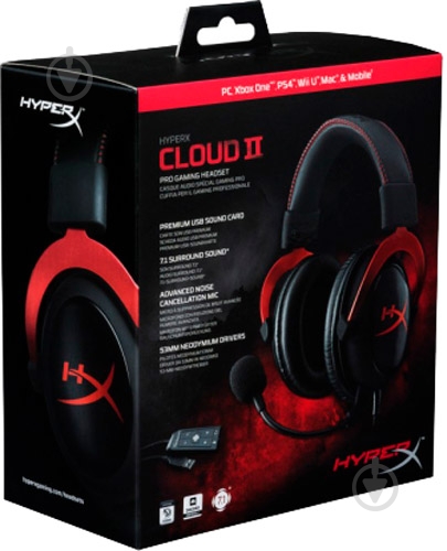 Наушники HyperX Cloud II Gaming black/red (KHX-HSCP-RD) - фото 9
