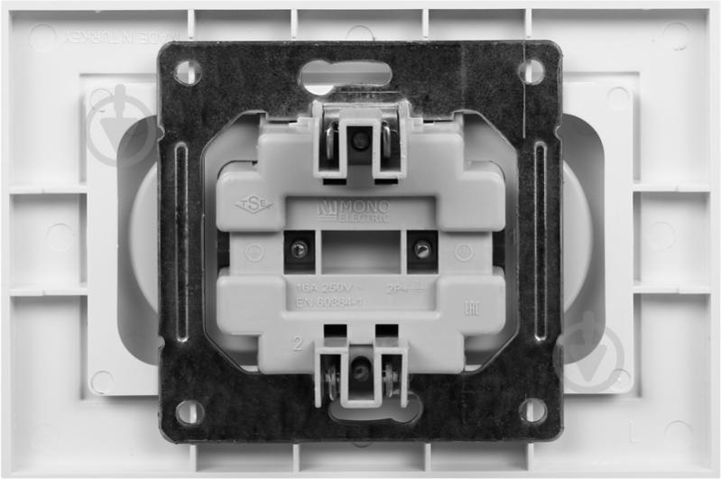 Розетка двойная без заземления Mono Despina без шторок без крышки белый 102-190005-121 - фото 3