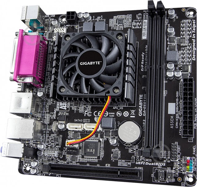 Материнська плата Gigabyte GA-E6010N (Integrated CPU, SoC, mini ATX) - фото 2