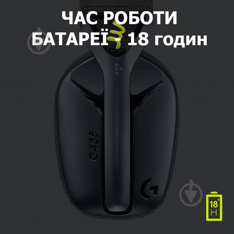 Гарнитура игровая Logitech G435 Lightspeed Wireless Gaming Headset black (981-001050) - фото 6