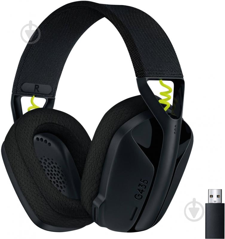 Гарнитура игровая Logitech G435 Lightspeed Wireless Gaming Headset black (981-001050) - фото 1