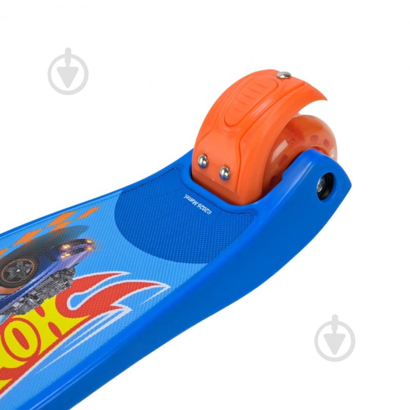 Самокат Hot Wheels трехколесный синий с оранжевым BH2617 - фото 7