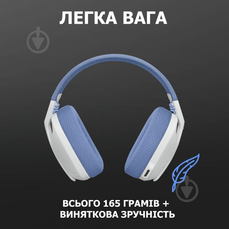 Гарнитура игровая Logitech G435 Lightspeed Wireless Gaming Headset white (981-001074) - фото 5