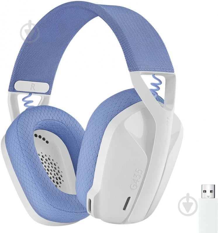 Гарнитура игровая Logitech G435 Lightspeed Wireless Gaming Headset white (981-001074) - фото 1