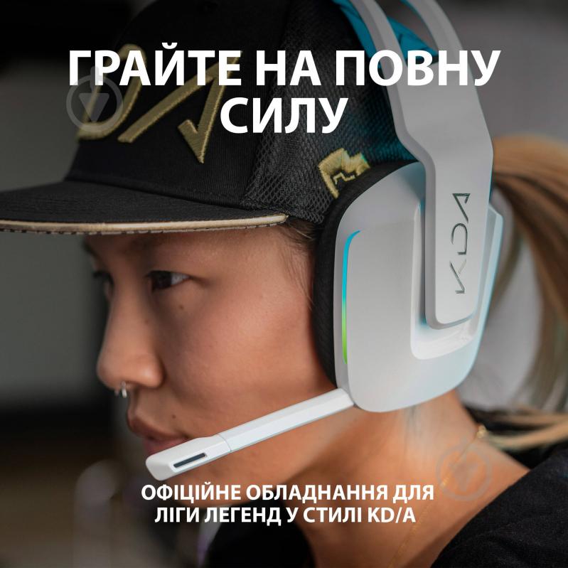 Гарнітура ігрова Logitech G733 K/DA Lightspeed Wireless Gaming Headset white/blue (981-000990) - фото 2