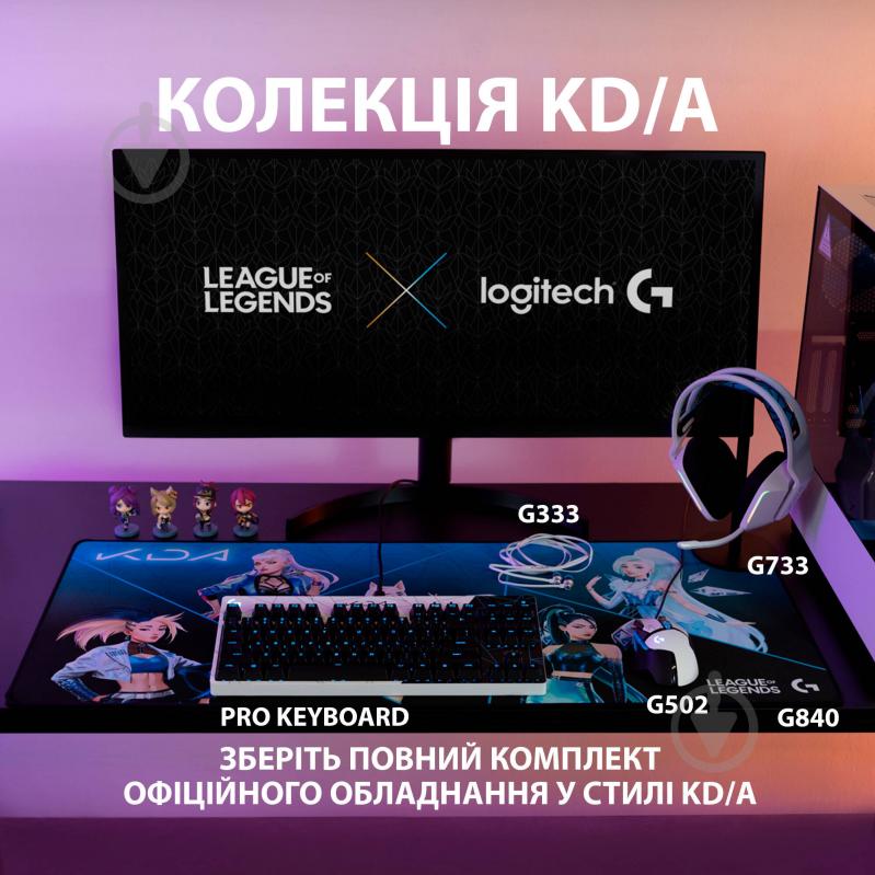 Гарнітура ігрова Logitech G733 K/DA Lightspeed Wireless Gaming Headset white/blue (981-000990) - фото 3