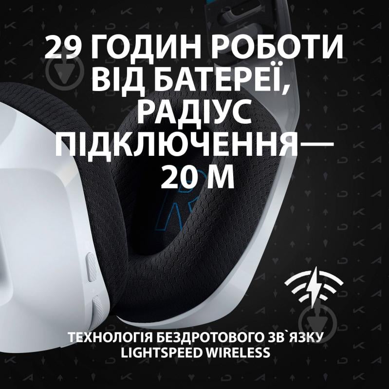 Гарнітура ігрова Logitech G733 K/DA Lightspeed Wireless Gaming Headset white/blue (981-000990) - фото 5